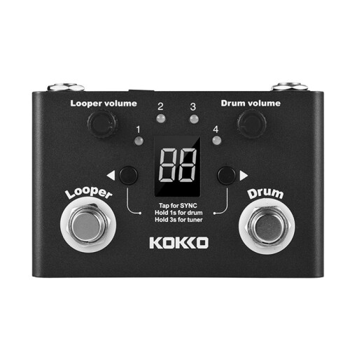 KOKKO Multifunction Looper Effect Pedal Drum Machine Digital Tuner BT Page Turner Phrase Loop Recording Compact Pedal