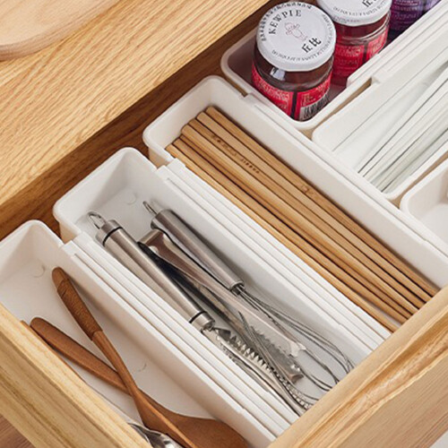 White Kitchen Shelf Divider For Utensils Cosmetics Personal 2