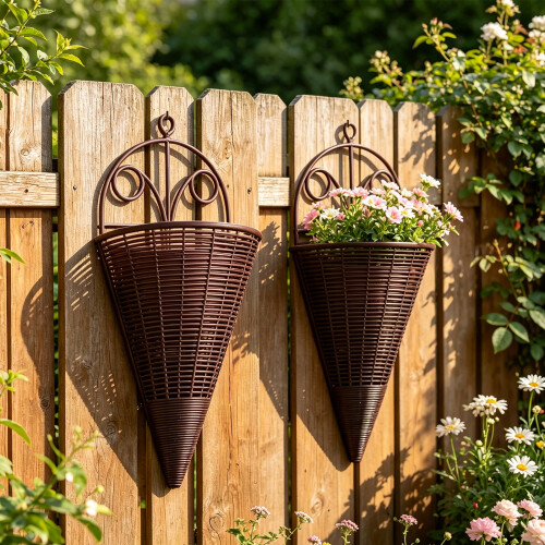 Woven Plastic Hanging Basket Decorative Storage Basket Wall 1