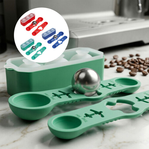 Premium-Kaffeemaß- und Gefrierscheibenbereiter-Set mit-Grün 2