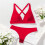 Stringbikinisets met hoge taille voor dames, sexy-Rode L 4