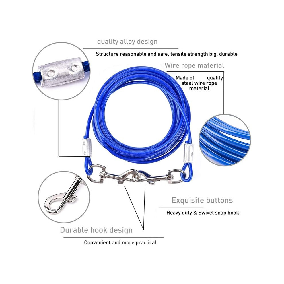 Dog Tie Out Cable And Stake, 30Ft Heavy Duty Anti-Rust Spiral Stake For Medium-Large Dogs To 125 Lbs 4711127645864