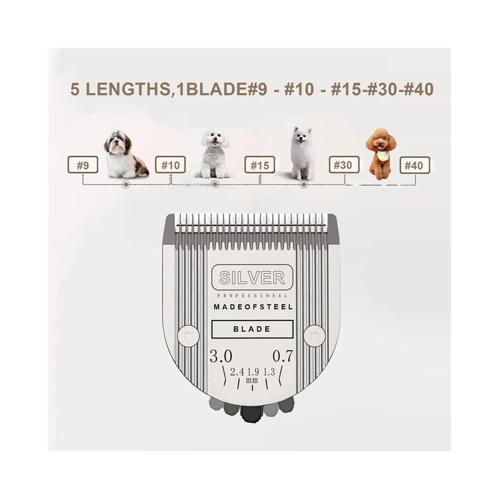 3Pcs Detachable Professional 5-In-1 Adjustable Blade, For Animal Arco, Bravura, Chromado, Figura Clippers 6031394940614