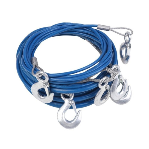 Car Tow Rope Auto Pull Roped Steel Wire Tow Ropd Traction Roping Trailer Pulls Rope with Hooks Car Emergency Tool A 2