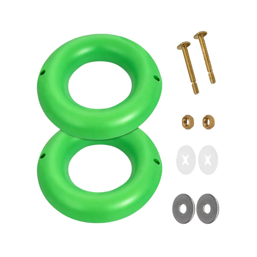 2 Sets Waxless Toilet Gasket, The Green Flexible Foam Ring Toilet Seal Kit With Screws & Nuts For Most Standard Drains 6031394990978