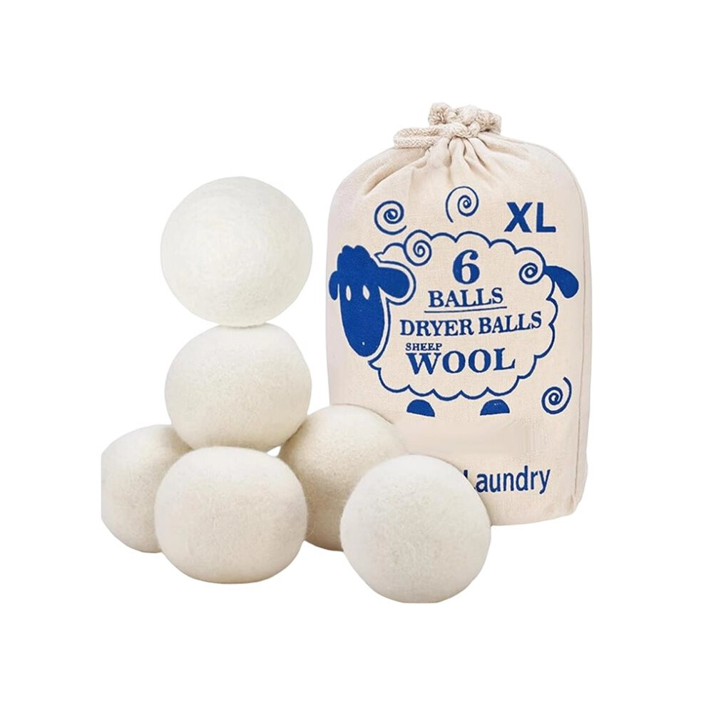 6Pcs Wool Dryer Balls, Organic Wool Balls For Dryer Laundry Balls For Dryer Reusable 6P Reducing Clothing Wrinkles, 4712044153456