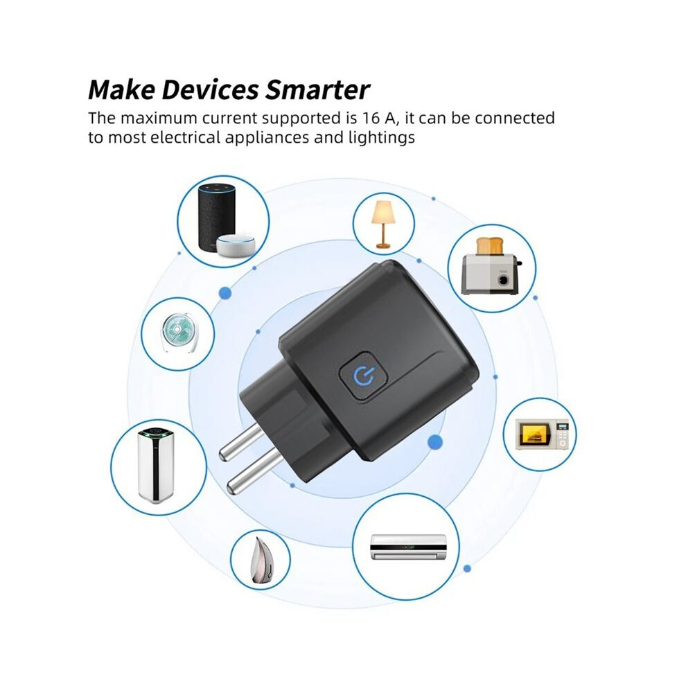 Tuya Wifi Socket Eu Plug Power Meter Alexa Voice Control App Remote Control Timer, Overload Protection 16A 4713646113213