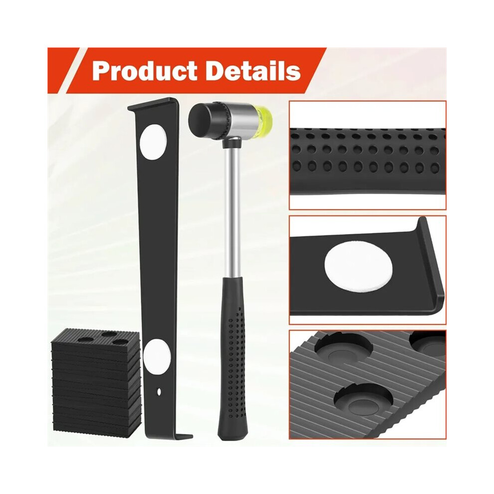 23Pcs Wood Floor Installation Kit Complete Laminate Wood Flooring Tool With Double Faced Hammer Heavy Duty Pull Bar Tool 6034004566631