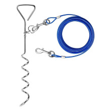 Cavo e Picchetto per Legare I Cani, Picchetto A Spirale Antiruggine Resistente da 30 Piedi per Cani di Taglia Media- Fino A 125 Libbre