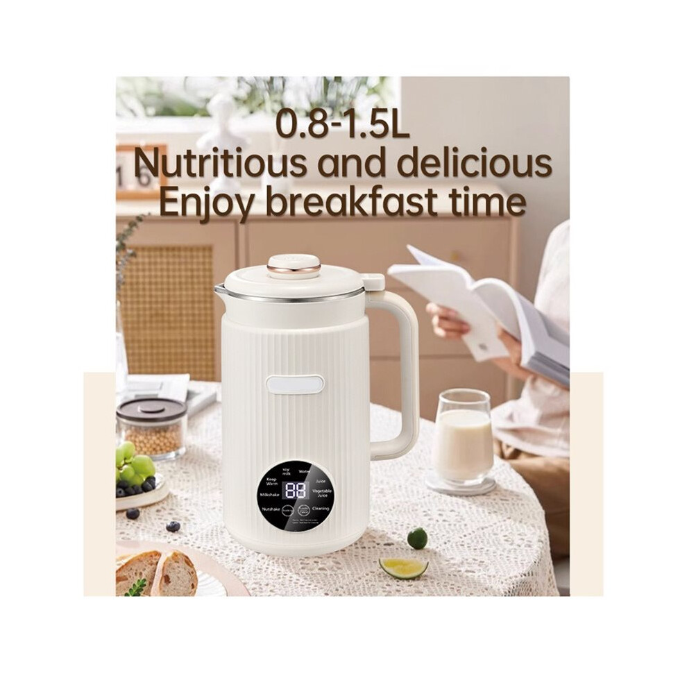 Eu Plug Multifunctional Electric Soybean Milk Machine Food Blender Automatic Fruit Juice Maker Water Boiling Kettl White 4712137605794