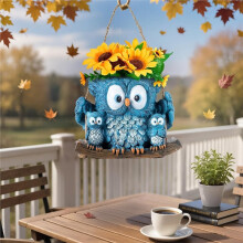 Swing Owl Hanging Planter for Indoor Outdoor Plants Decor Owl Planter Pot with Rope, Small Hanging Plant Holder