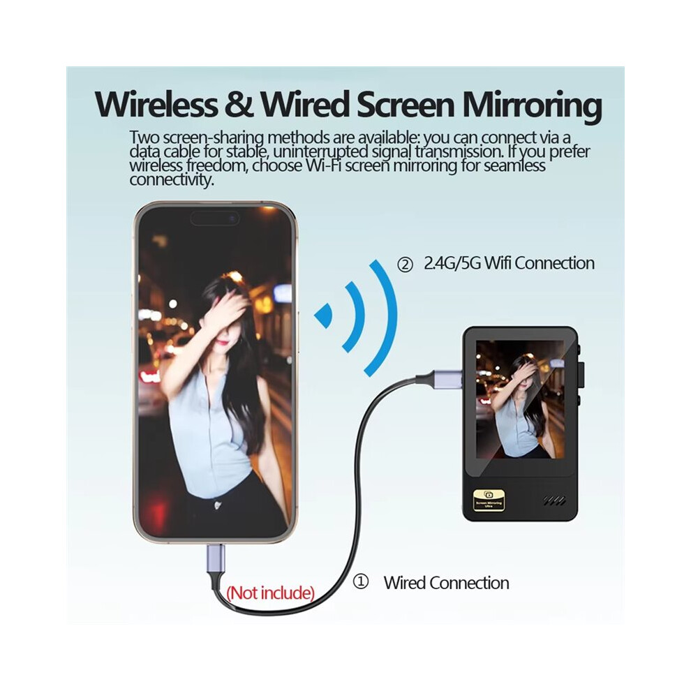 Wireless Magnetic Selfie Monitor Screen With Clip For Smartphone Rear Camera Selfie Vlog Live Stream 6033986719257