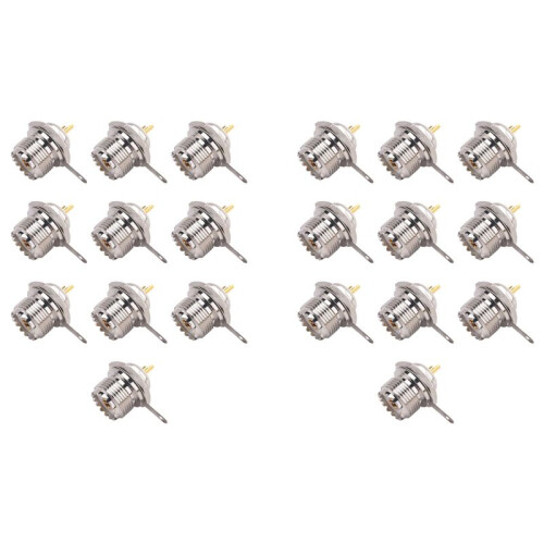 20X UHF Buchse SO239 Jack Bulkhead Solder RF Straight Connector, Silber 1