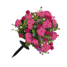 Realistic Flower Leaves Artificial Green Plant With-Rose Red