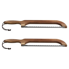 2X Brödkniv, Träbrödbågskniv för Hembakat Bröd, 16,5 Tum Tandad Surdegsskärare Fiddle Bow Brödskärkniv