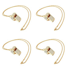 4X Whistle, Metal Crystal Rhinestone Whistle, Shining Whistle with Keychain for Referees, Coaches, Teachers