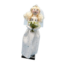 Statue de Couple de mariage en bois sculpté à la main,-LL0156