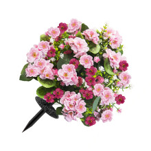 Artificial Flower Plant Outdoor with Stake For Garden-Pink