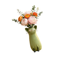 Wacky Cats Vases Funny Flower Vases,Decorative-green cat vase