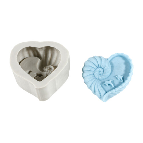 Heart Conch Shaped Silicone Candle Molds For Epoxy Resin