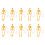 10pcs Halloween Miniature Skeletons Plastic Decorative-orange1 1