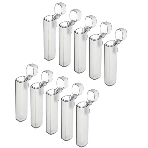 Pack Of 10 Miniature Plastic Toothpick Holder Case Portable For