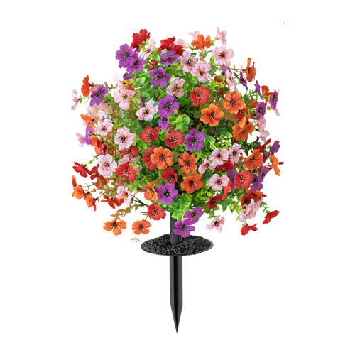 Durable Plastic Violets Silk Eucalyptuses Bouquets-Mixed colors