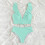 Dames bikini met hoge taille, buikversiering,-mintgroen S 6