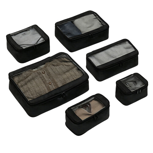 6 Pieces Travel Compression Storage Bags Set With-Black