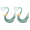 2026 Year Emblems Graduation Tassels For Cap-Green White 2PCS 1