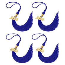 2026 Year Emblems Graduation Tassels For Cap-Blue 4PCS
