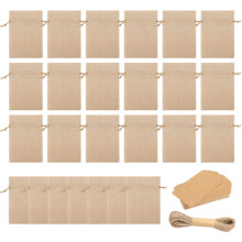 25 Stuks Katoen Linnen Trekkoord Zakken 5.71x3.94 Inch Jute