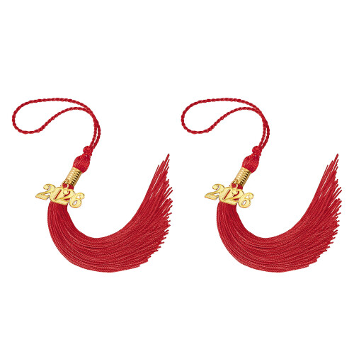 2026 Year Specific Academic Tassels Polyester-Red 2PCS