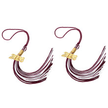 2026 Embellished Graduation Cap Tassels-White Maroon 2PCS