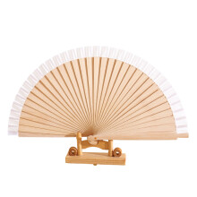 Houten opvouwbare ventilator, eenvoudige houten-Wit