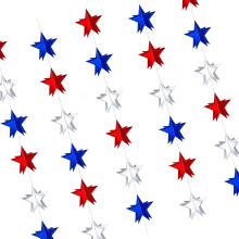 Set Of 5 Handmade Dimensional Star Garlands Perfect For Fourth