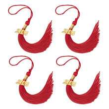 2026 Graduation Tassels Cap Attachment Year Emblems-Red 4PCS