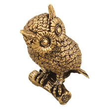 Metal Owl Figurine,Bird Statue Collection Fengshui Good Luck