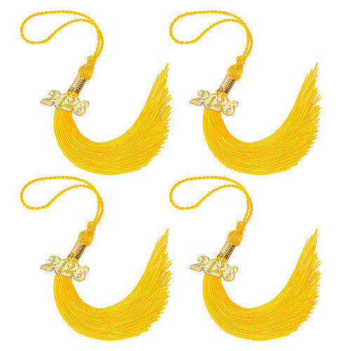 2026 Year Charm Graduation Cap Tassels Polyester-Gold 4PCS