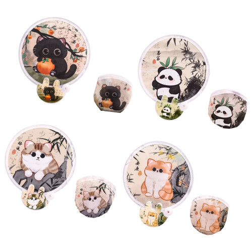 Round Foldable Hand Fan Handheld Foldable Compact Cooling Fan