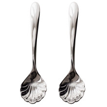 Professional 410 Stainless Steel Dessert Spoon 2Pcs Ergonomic