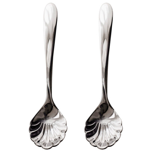 2Pcs Shell Design Stainless Steel Mixing Spoon For Cake And