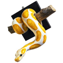 Ball Snake Sculpture Wall Decoration Hand Painted Resin-Orange