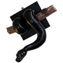 Realistic Ball Snake Wall Art Sculpture Wall Mounted-Black