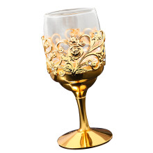 Handcrafted Metal And Clear Shot Glass Stemmed Drinking Cup For