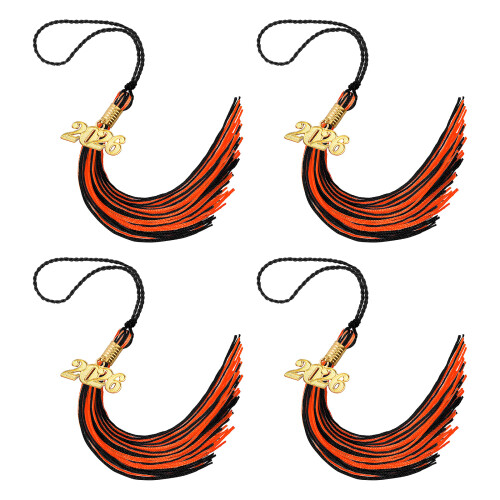 Polyester 2026 Graduation Tassels For Cap Year-Black Red 4PCS