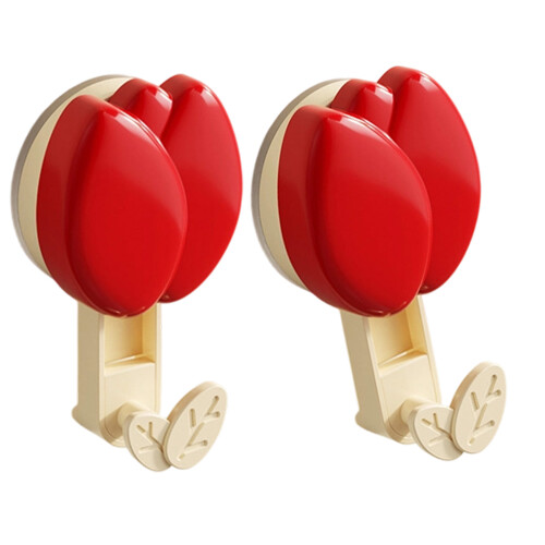 Plastic Mounting Hook Pack Of 2 Without Nails Required For-Red