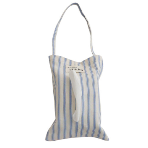 Versatile Cotton Hanging Tissue Storage Bag Convenient -Blue