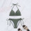 Dames 2-delig badpak Halter String Bikini Verstelbaar-Zwarte M 3