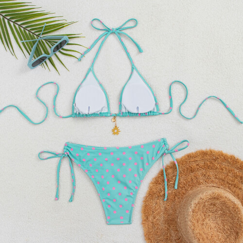 2-delig halterbikinitiniset met stippen en-Glitter M 1